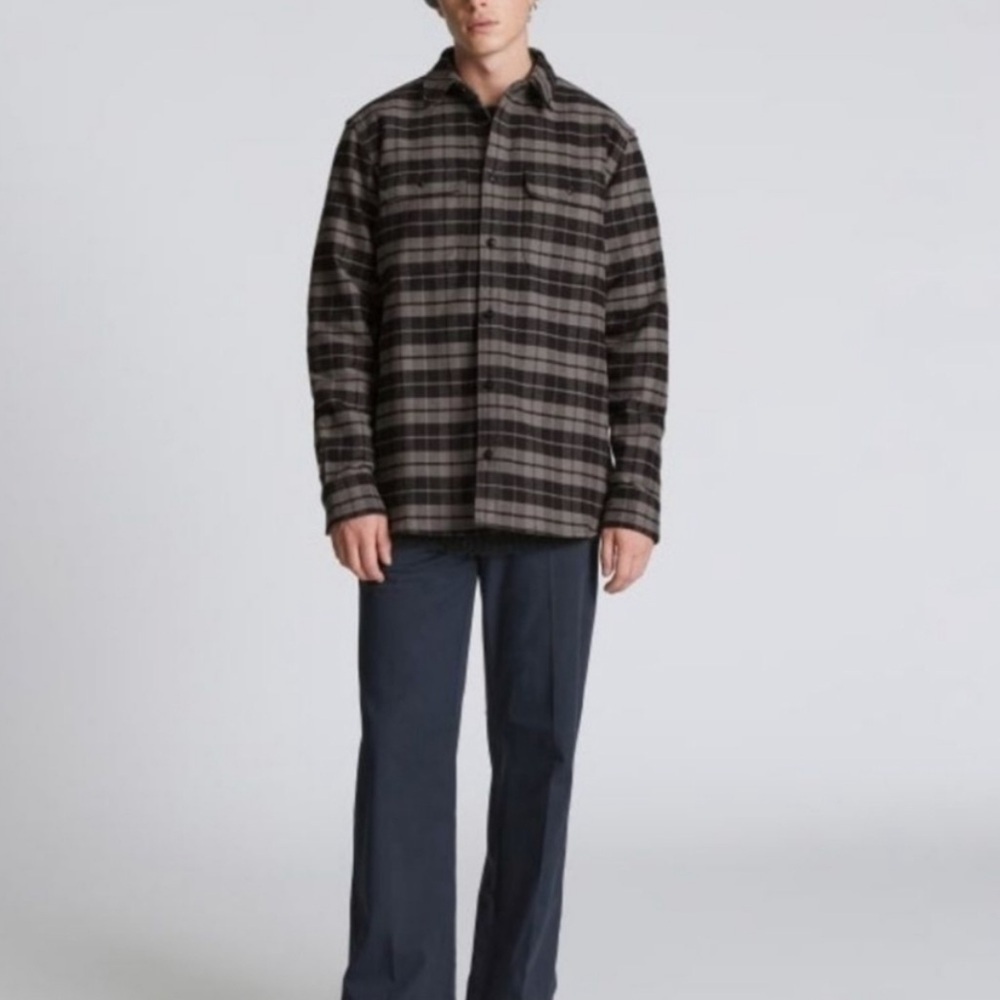 Everlane Black and Gray Checkered Shirt